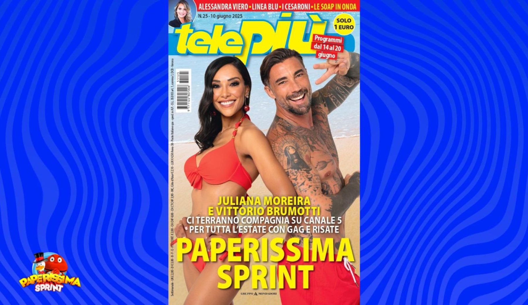Paperissima Sprint, Juliana Moreira e Vittorio Brumotti su Telepiù: «Trascorrete l’estate con noi, vi divertirete»