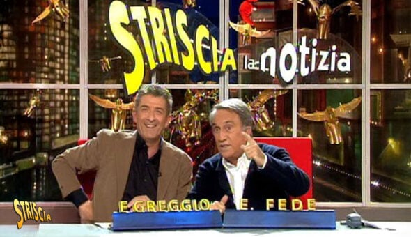 Striscia ricorda il Direttorissimo del TG4 Emilio Fede con i suoi famosi fuori onda