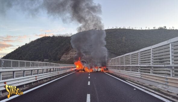 Calabria, assalto a portavalori e auto bruciate sulla A2: colpo da 2 milioni di euro