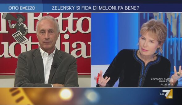 Scontro Travaglio-Gruber a Otto e mezzo sulla questione Ucraina