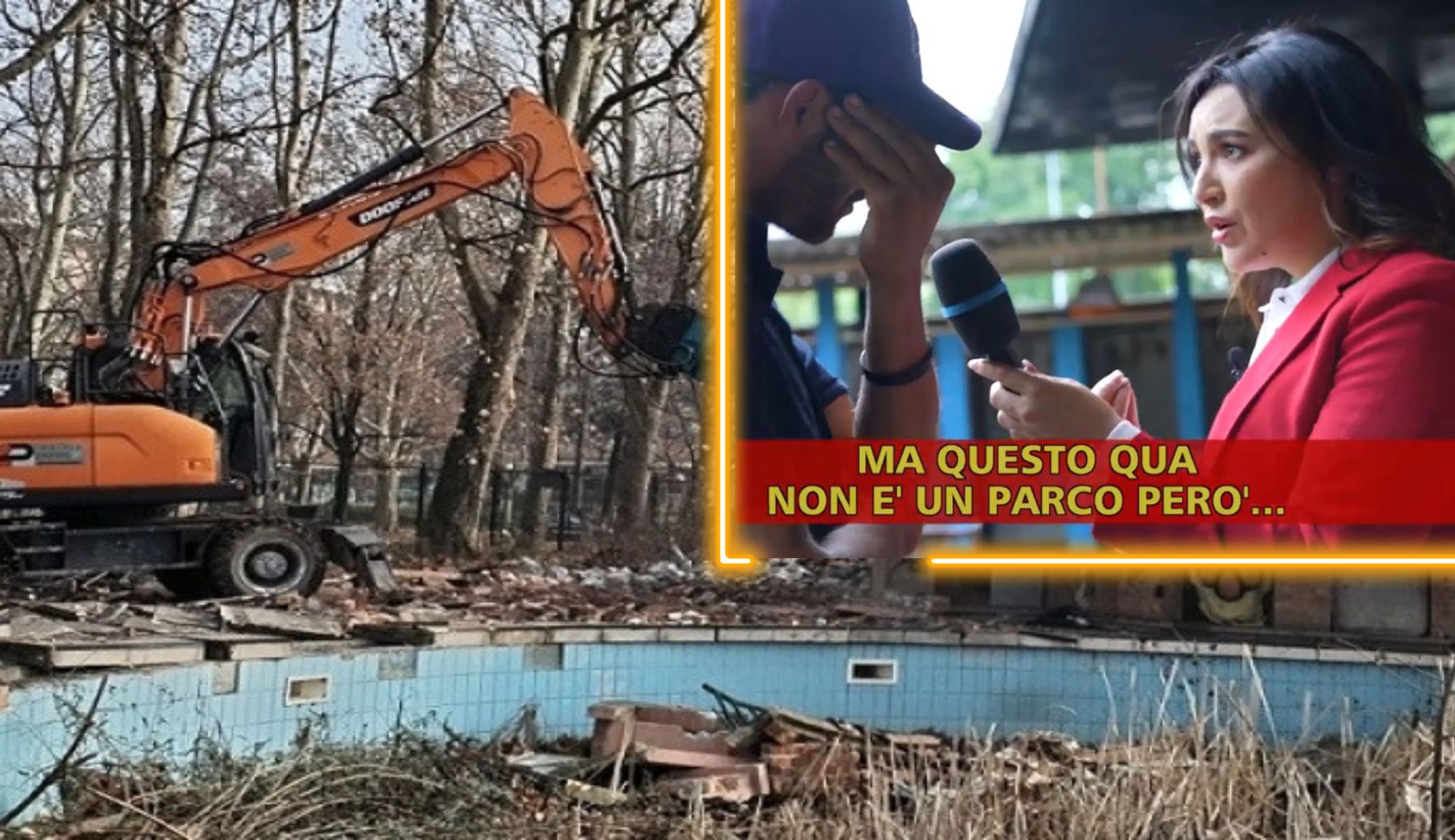 Blitz a Torino: sgomberi e demolizioni all’ex Piscina Sempione dopo l’inchiesta di Striscia sul degrado