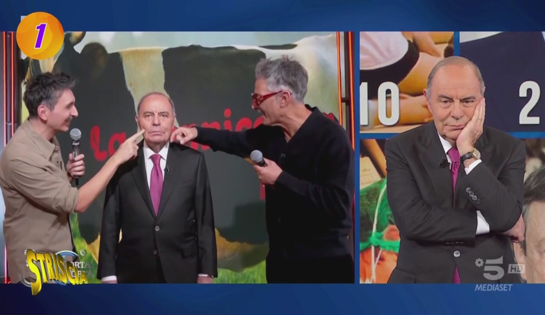 Fiorello e Bruno Vespa in versione robot e orso polare sono nei Nuovi Mostri della seconda puntata di Striscia