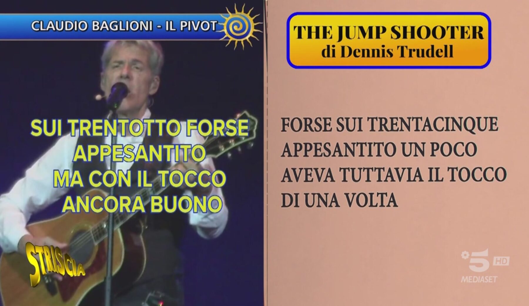Stasera a Striscia: intervista esclusiva di Antonio Casanova al poeta Dennis Trudell, i cui versi di una celebre poesia sono stati utilizzati senza autorizzazione nella canzone “Il Pivot” di Claudio Baglioni
