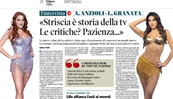 Le Veline Alessia Anzioli e Lara Granata su Libero: «Striscia è storia della tv. Le critiche? Pazienza…»