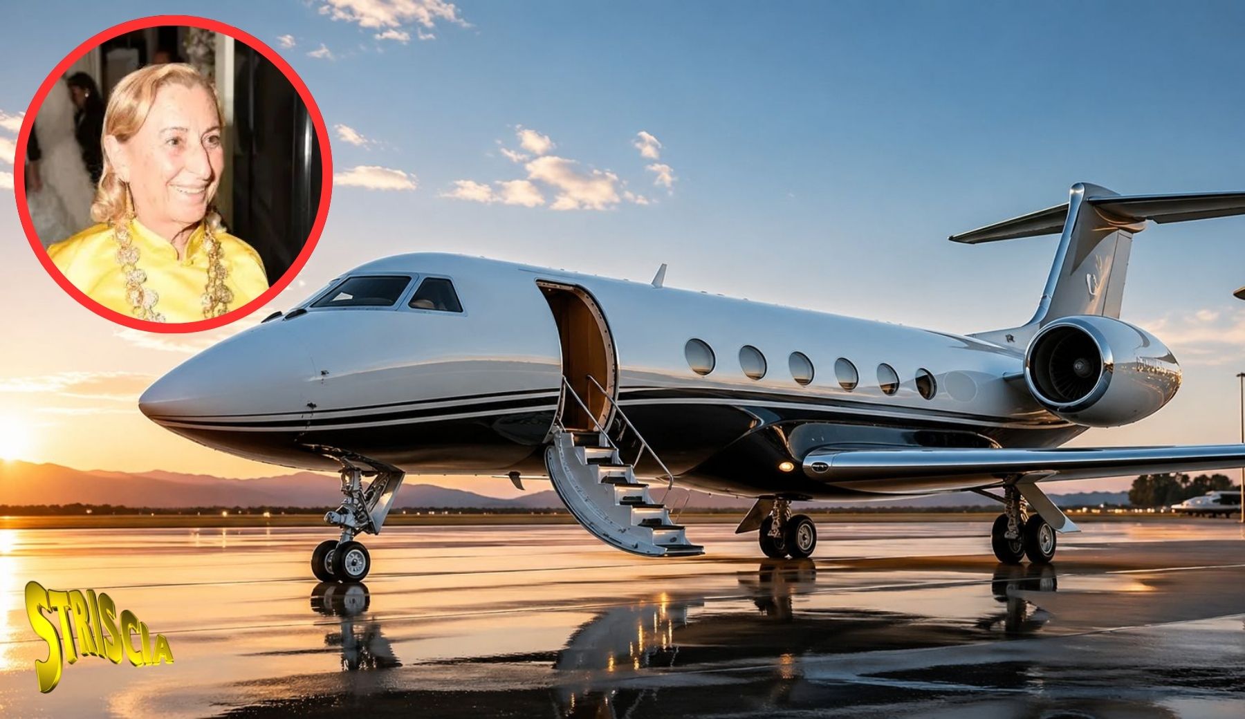 Miuccia Prada e il video shock in cui scende dal jet e “calpesta” un uomo. Scoppia la polemica ma Striscia…