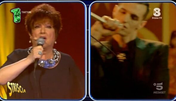 Orietta senza freni imita Achille Lauro in una mostruosa esibizione