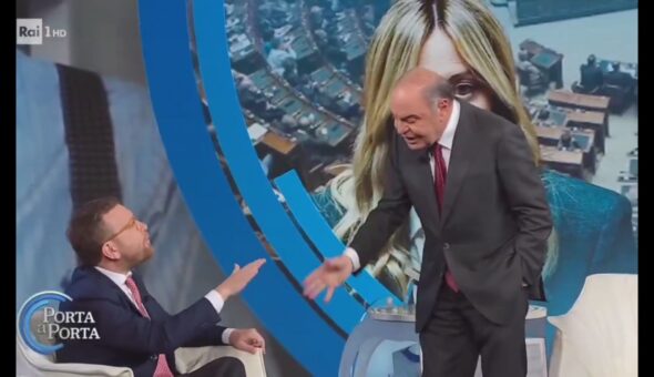 Bruno Vespa urla a Giuseppe Provenzano: «Stia zitto!»