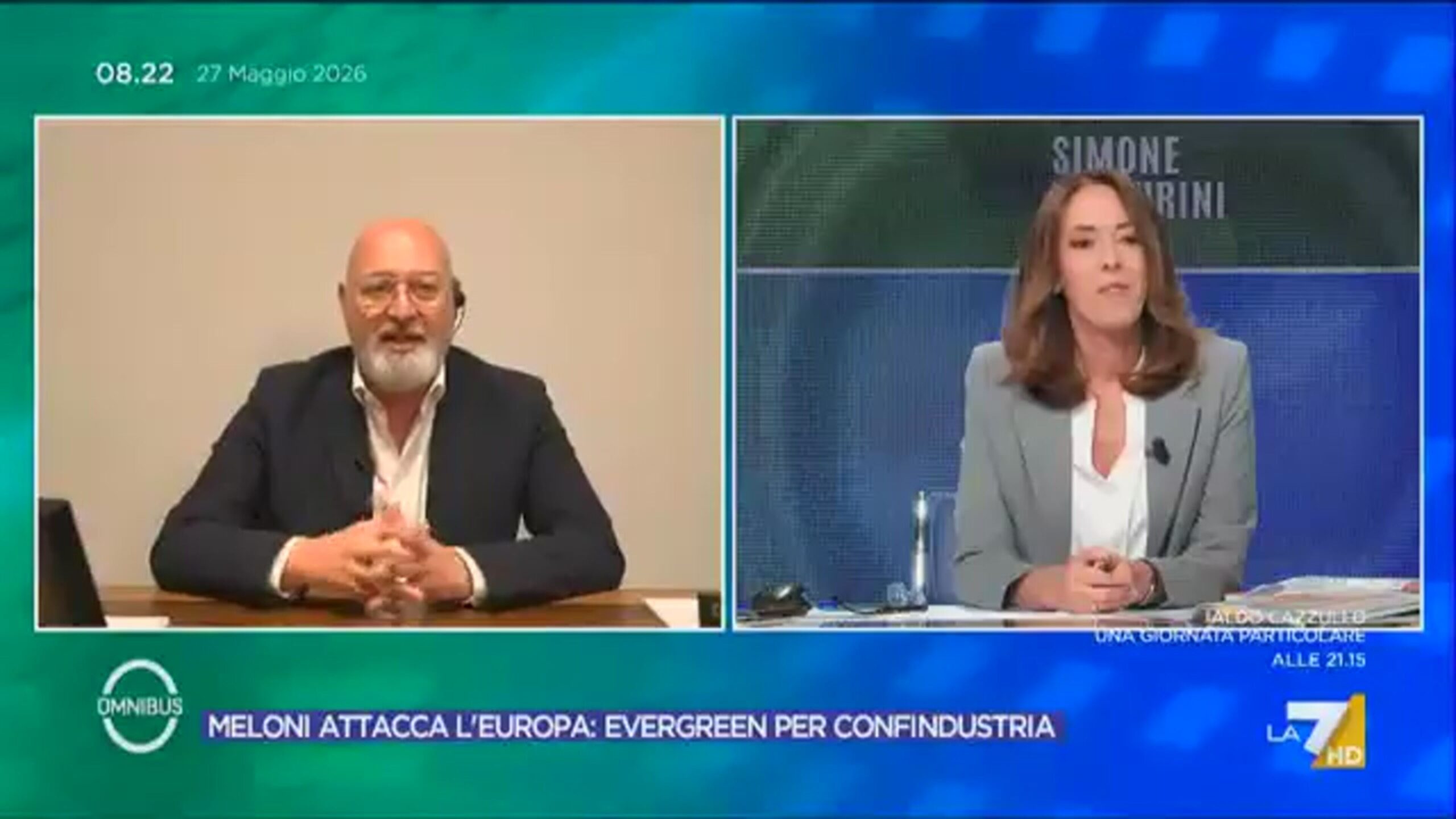 “Se lei mi lascia parlare, io rispondo. Non mi piace essere interrotto!”: Scontro infuocato tra Stefano Bonaccini e Alessandra Sardoni a “Omnibus”