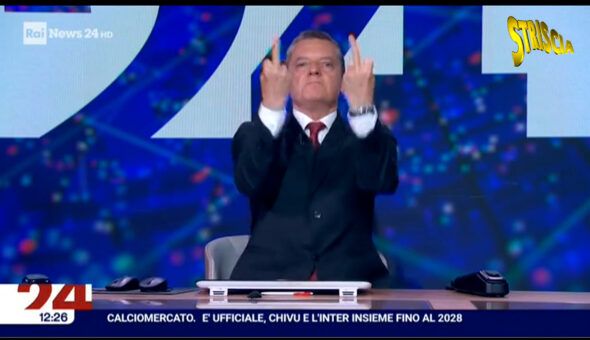 Fuori onda clamoroso: conduttore di RaiNews fa il dito medio alla regia