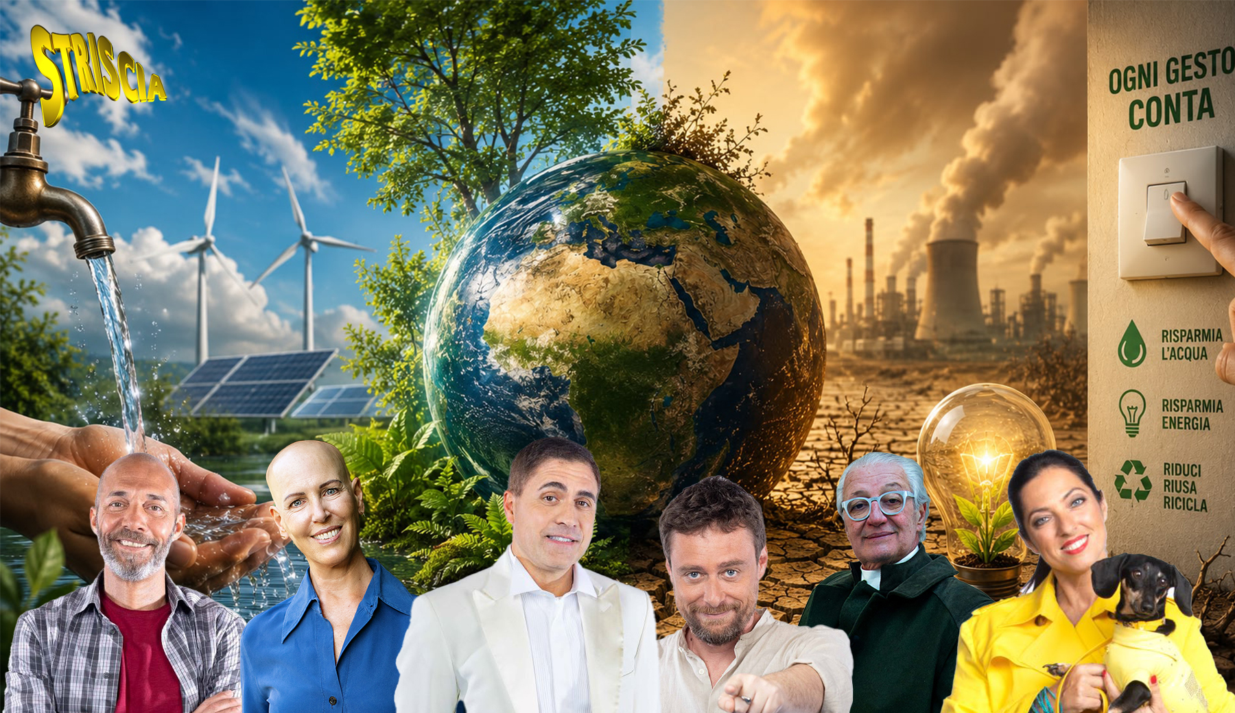 Giornata mondiale dell’ambiente. Dalla crisi idrica al risparmio energetico, ecco le battaglie di Striscia in difesa dell’ambiente
