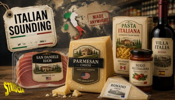 Il fenomeno dell’Italian sounding: quando il Made in Italy viene imitato. I servizi di Striscia hanno spinto le istituzioni UE a tutelare i prodotti italiani
